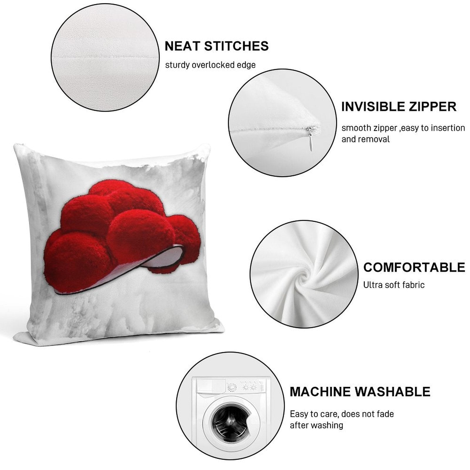 Black Forest Hat Bollenhut ART 1.5 Soft Durable Construction Throw Pillow