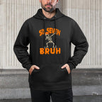 Six Seven Bruh Dabbing Skeleton Funny 67 Meme Halloween Adjustable Hood Hoodie