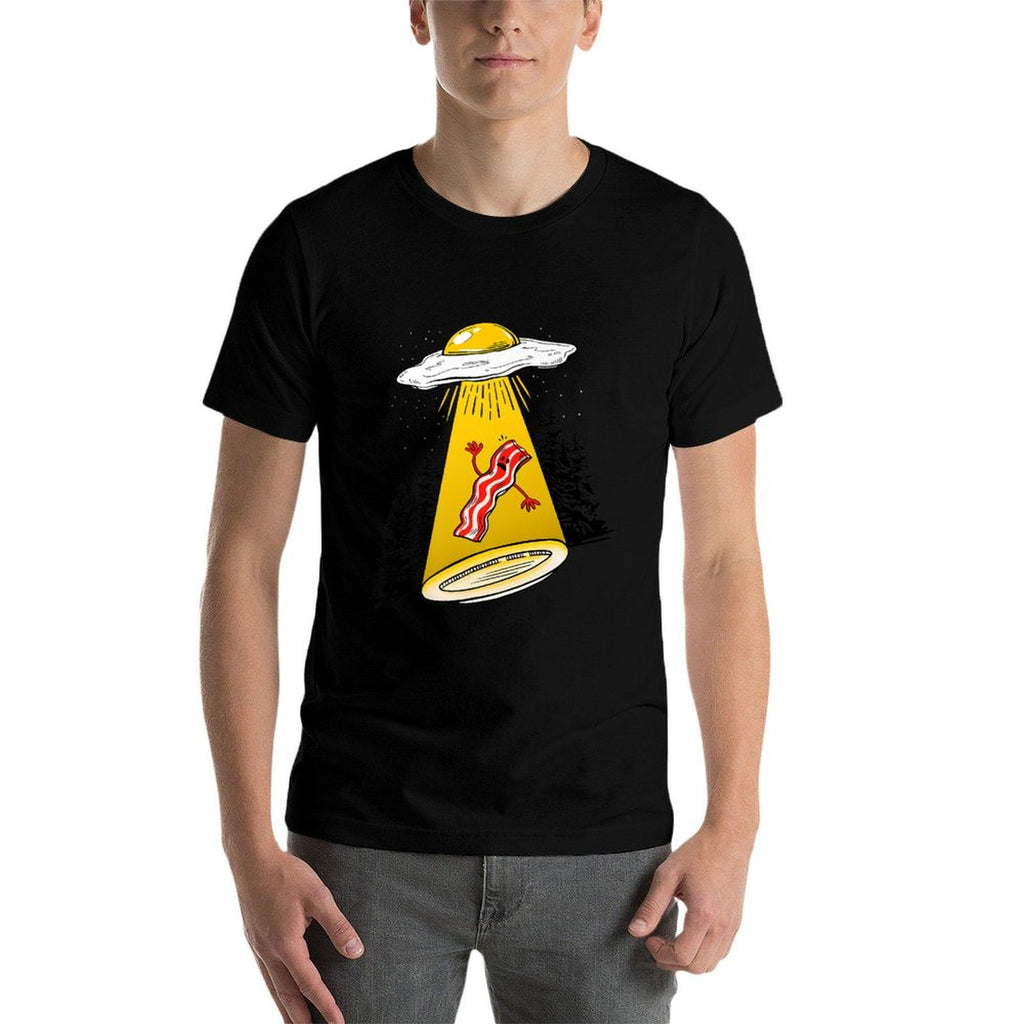 Egg Abducting Bacon Funny Alien UFO Breakfast Galaxy Food Premium  Breathable T-Shirt