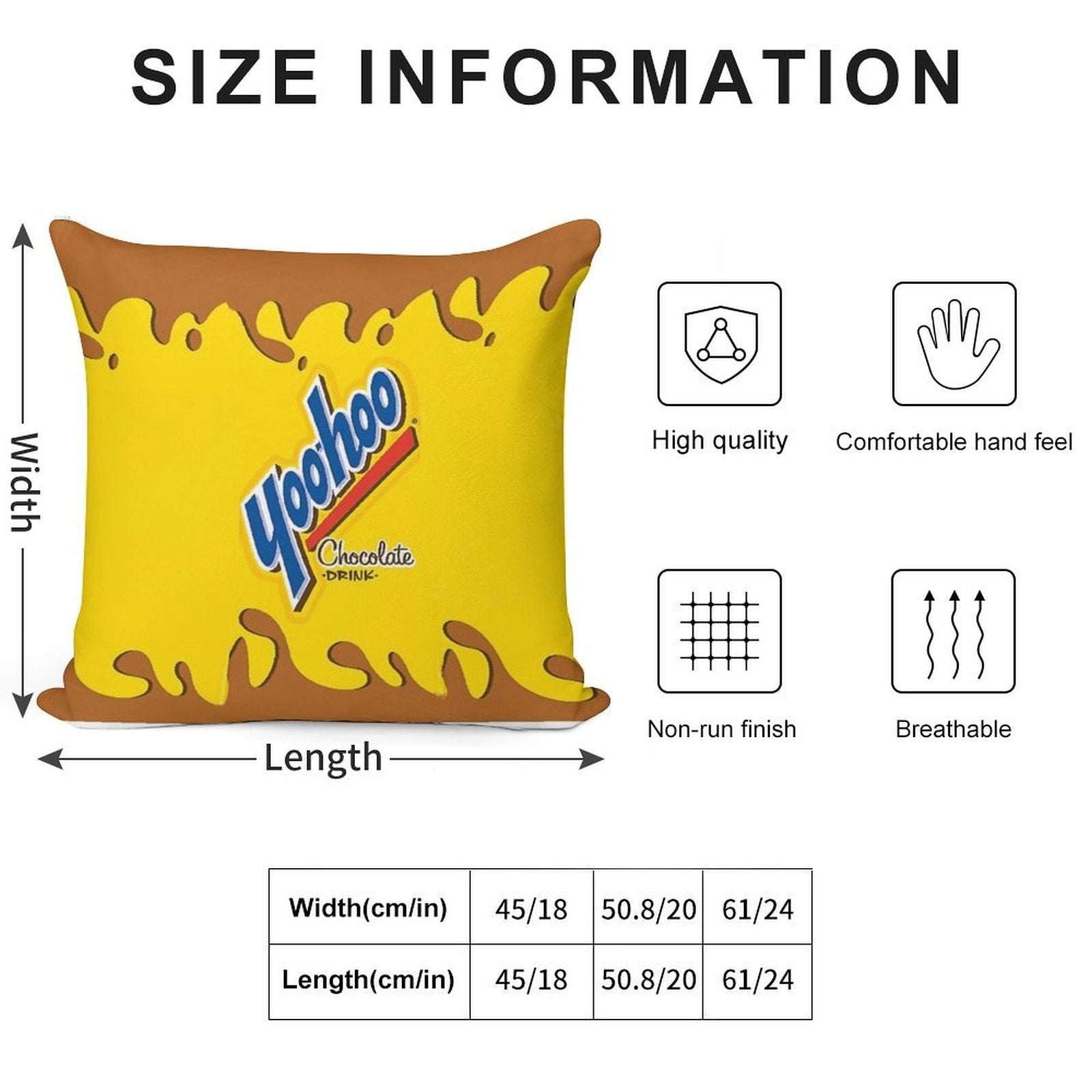 Yoohoo Chocolate Milk Soft Shrink-Resistant Throw Pillow