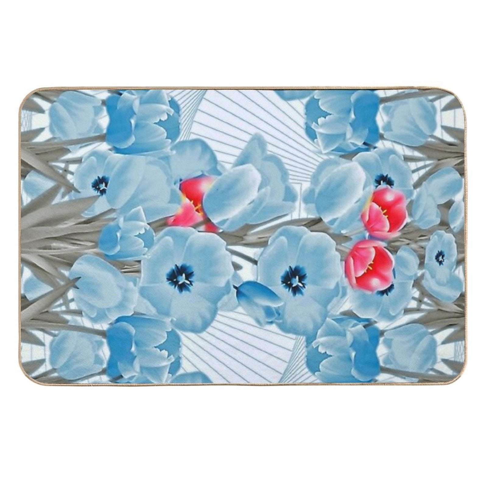 Tulip Blossom Abstract Art Print  Dirt-Trapping Bath Mat