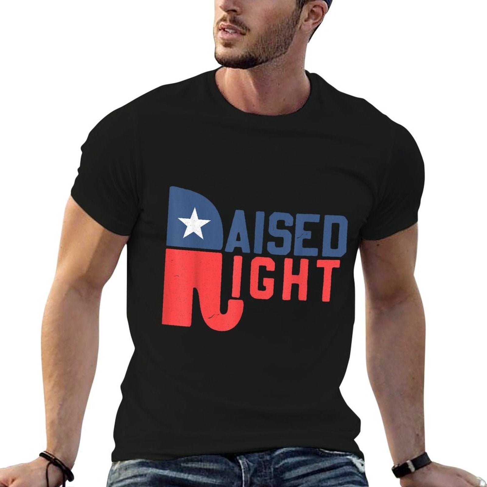 Raised Right Republican Elephant Funny Republican Gifts  Trendy Pattern T-Shirt