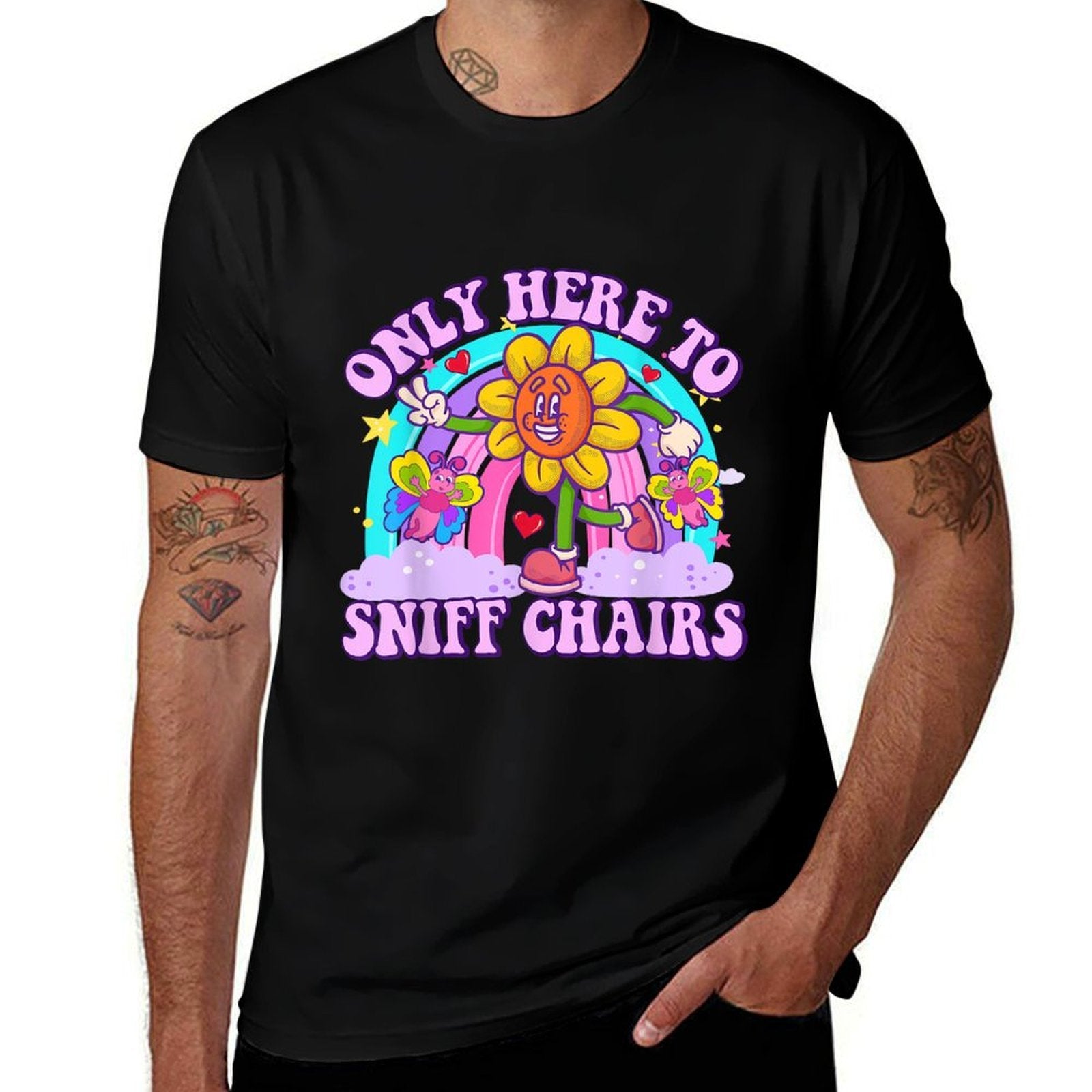 Only Here to Sniff Chair Embarrassing Inappropriate Humor  Quick-drying T-Shirt