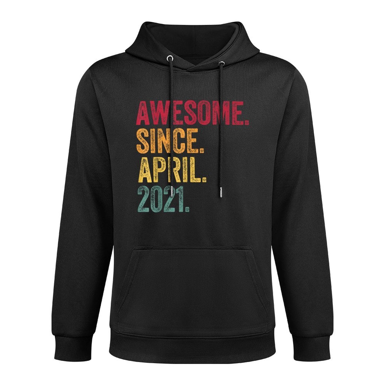 Awesome Since April 2021 4th Birthday 4 Years Old - Retro Cotton-Polyester Blend Hoodie