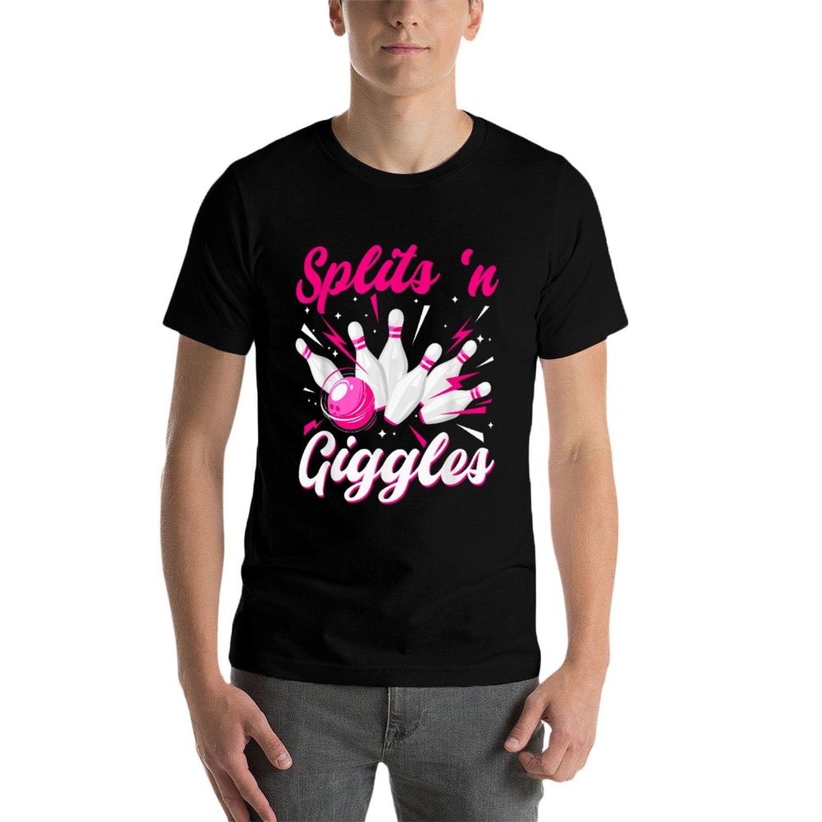 Funny Splits N Giggles Bowling Team Cute Bowler Women Girls  Relaxed-fit T-Shirt
