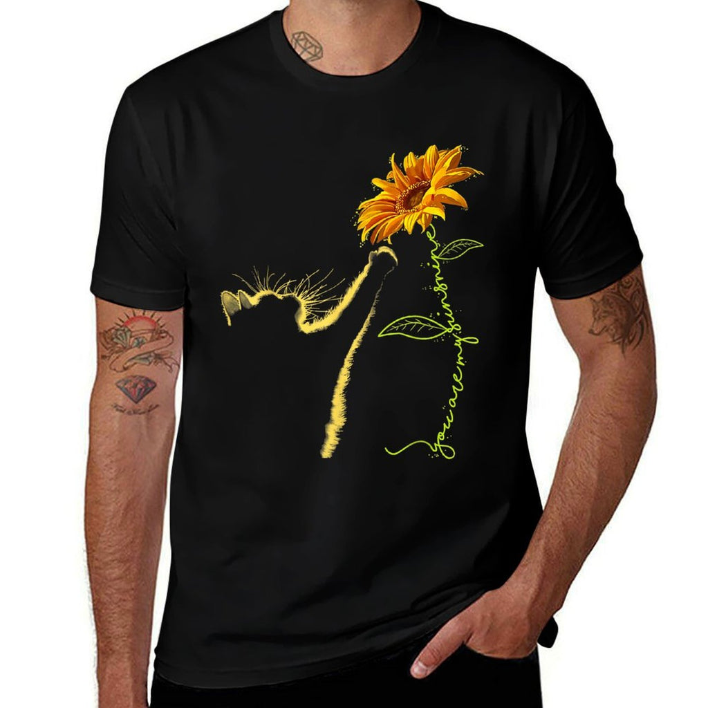 Cat Sunflower Gifts For Cat Lovers, Cat Mom, Cat Lady, Women  Polyester Blend T-Shirt