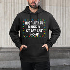 Most Likely To Bring A Stray Cat Home - Funny Xmas Lights Unisex Design Hoodie