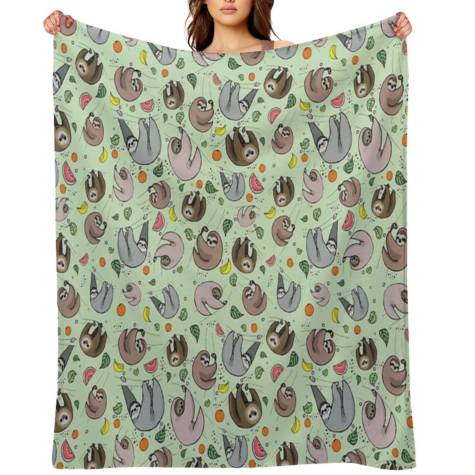 Sloths Easy Care Throw Blanket