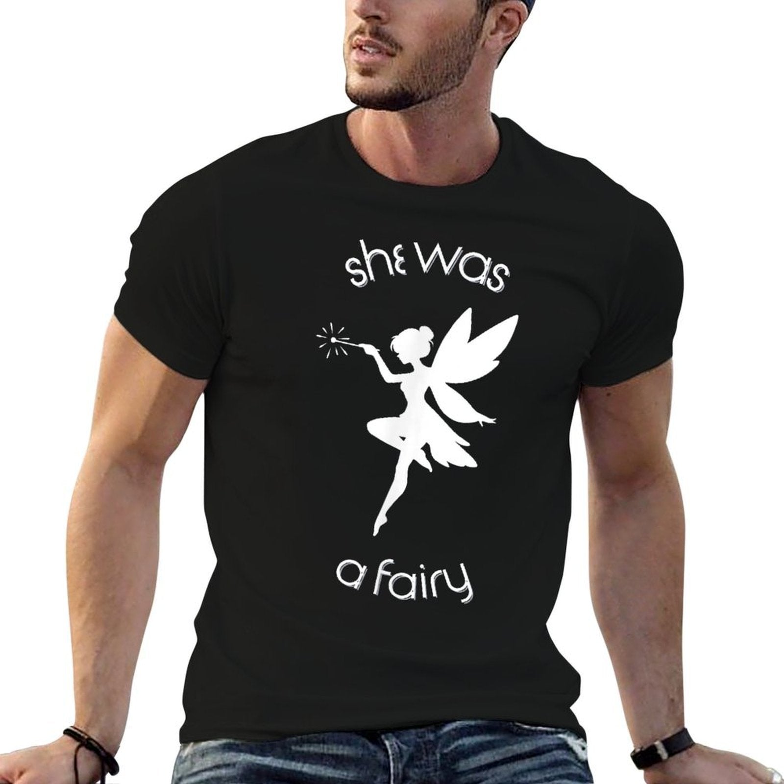 She Was A Fairy Meme  Oversized Silhouette T-Shirt