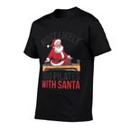 Pilates Most Likely To Do With Santa Funny Merry Christmas  Oversized Silhouette T-Shirt