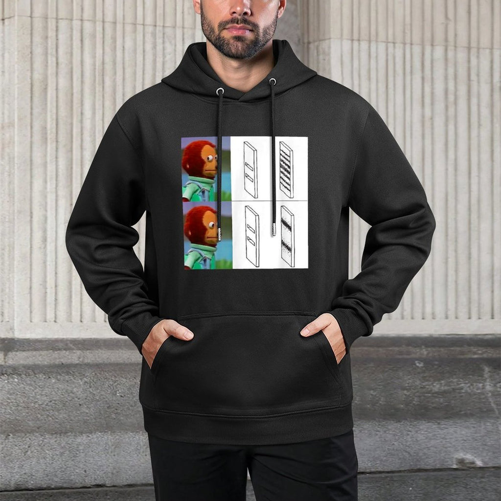 Observer Effect Meme Funny Quantum Physics Awkward Monkey Medium-Weight Fabric Hoodie