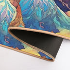 Happy Sloth Shaman - Sloth Nouveau Pattern  Long-Lasting Bath Mat