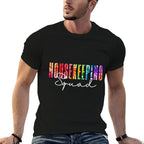 Housekeeping Squad Tie Dye Cleaning Staff School Janitor  Graphic-printed T-Shirt