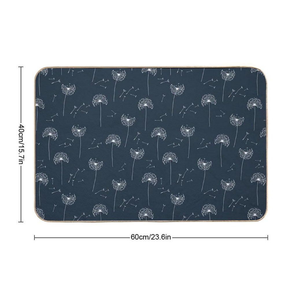 Floral Pattern of Dandelions  Odorless Bath Mat