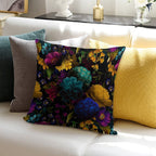 Mystical Night II Botanical Night Garden Nightgarden Soft Luxury Feel Throw Pillow
