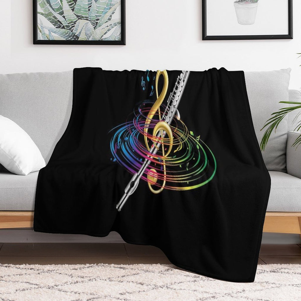 Flutist Vintage Flute Plush Throw Blanket