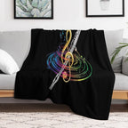 Flutist Vintage Flute Plush Throw Blanket