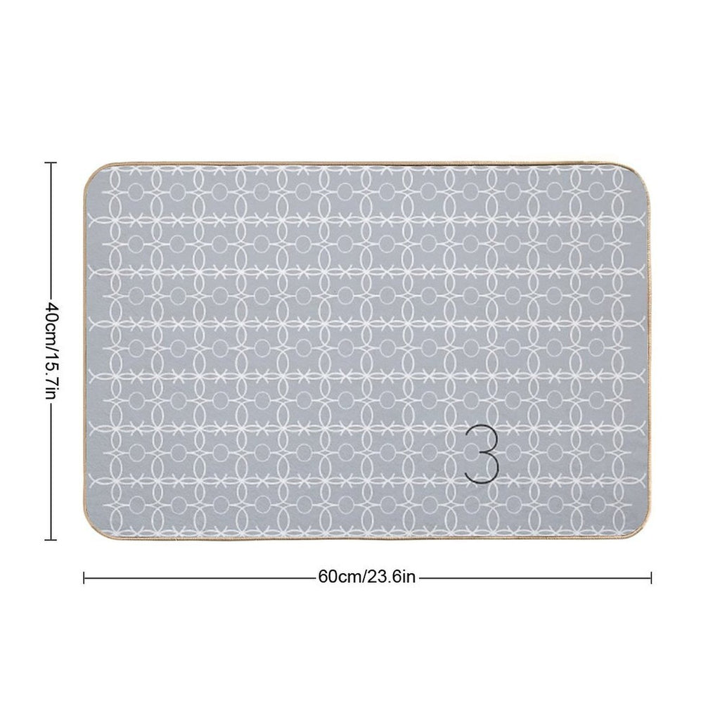 Trellis Pattern No.3 Grey  Stain-Proof Bath Mat