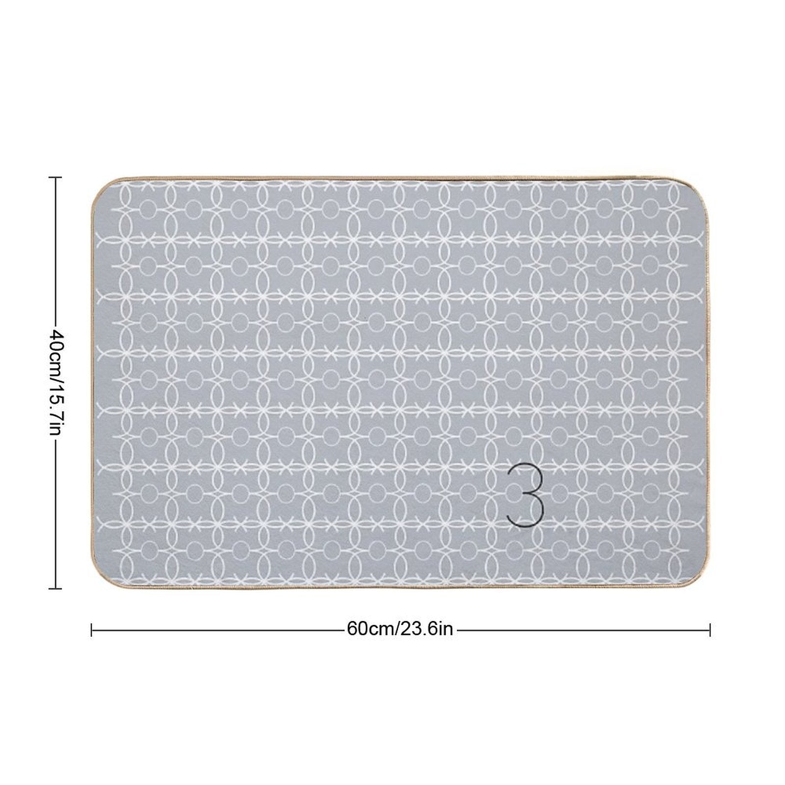 Trellis Pattern No.3 Grey  Stain-Proof Bath Mat