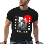 Japan Aesthetic Retro Comic Tokyo Silhouette Japanese Font  Tagless Design T-Shirt