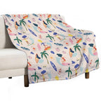 Surfing Girl Travel-friendly Throw Blanket
