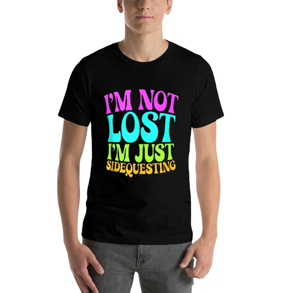 I’m Not Lost, I’m Just Sidequesting – Funny Rave EDM Groovy  Eco-friendly Material T-Shirt