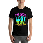 I’m Not Lost, I’m Just Sidequesting – Funny Rave EDM Groovy  Eco-friendly Material T-Shirt