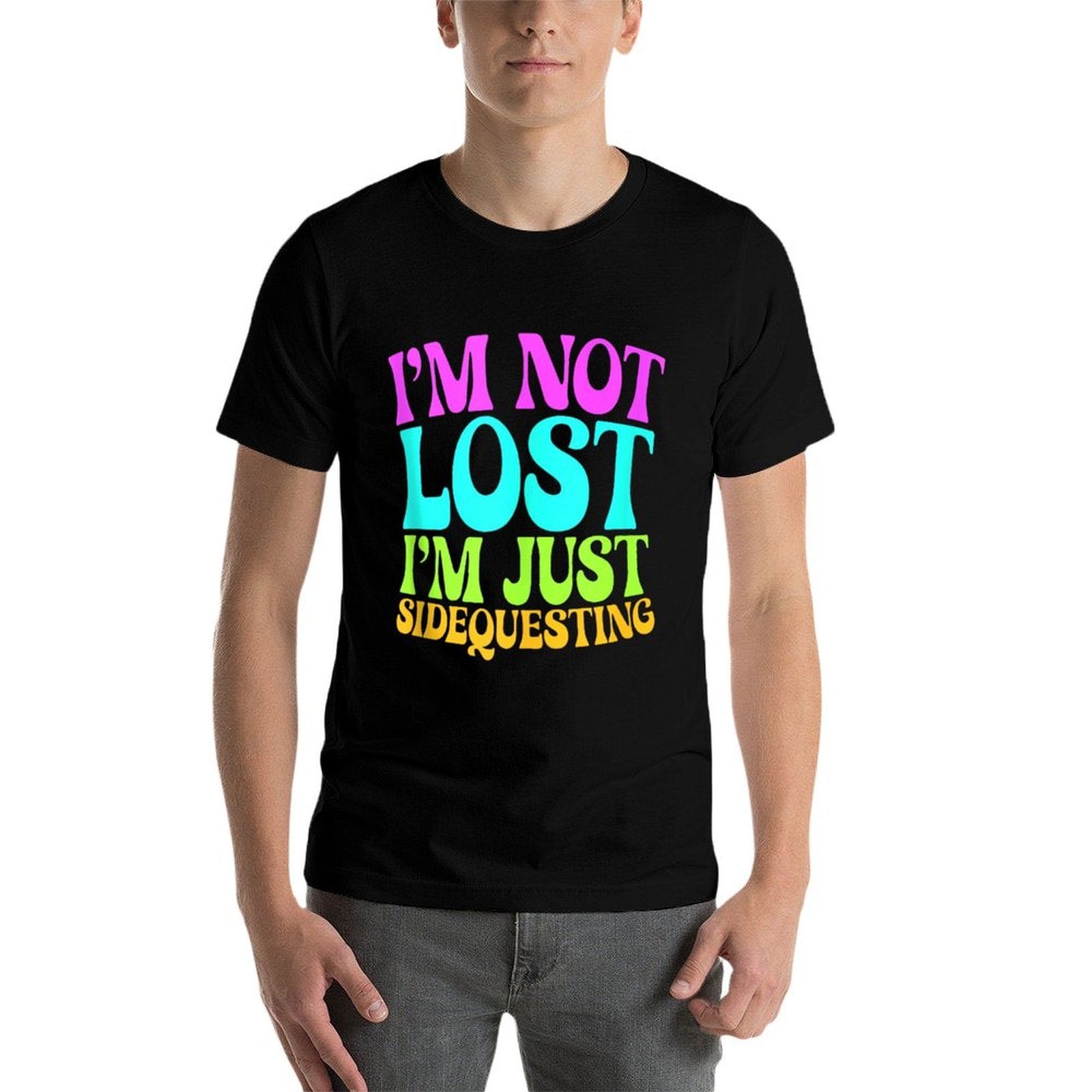 I’m Not Lost, I’m Just Sidequesting – Funny Rave EDM Groovy  Eco-friendly Material T-Shirt