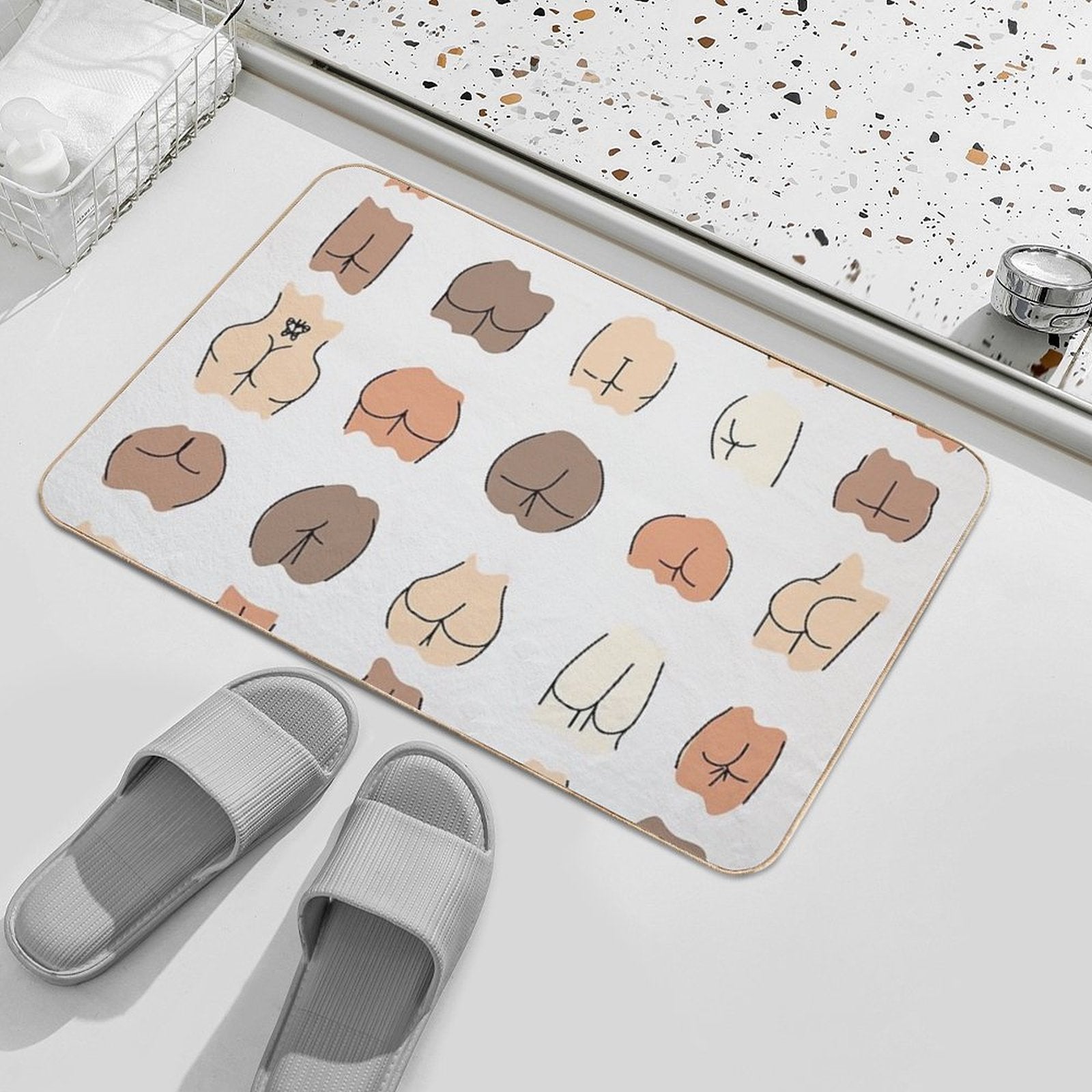 Nice Bum Body Positive Colorful  Eco-Friendly Bath Mat