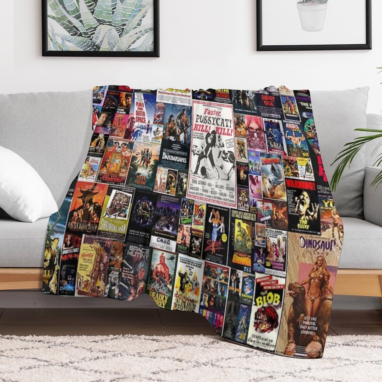 100 Best B-Movies of All Time Collage Lightweight Throw Blanket