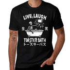 Womens Live Laugh Toaster Bath Japanese Funny Skeleton Meme  Slim-fit Cut T-Shirt