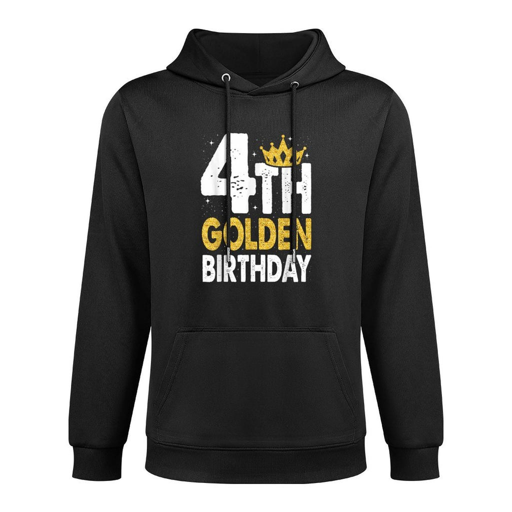 Kids 4th Golden Birthday Year Age Crown Shape Retention Hoodie