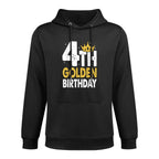 Kids 4th Golden Birthday Year Age Crown Shape Retention Hoodie