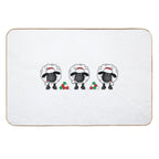 Christmas Sheep Trio With Wool - Shelby  Toxin-Free Bath Mat