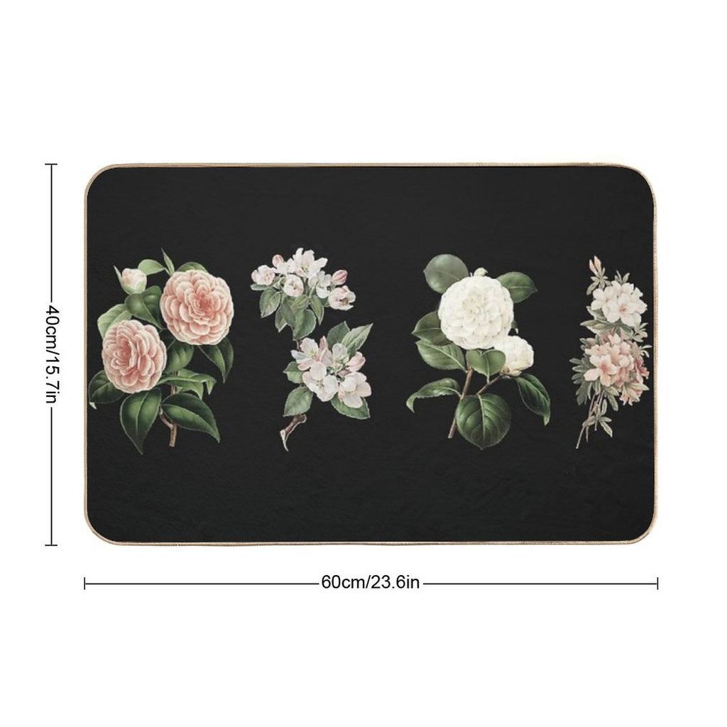 Flower Chart Vintage  Easy To Clean Bath Mat