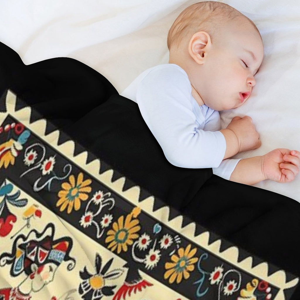 Bulgarian Folk Art Gift-ready Throw Blanket