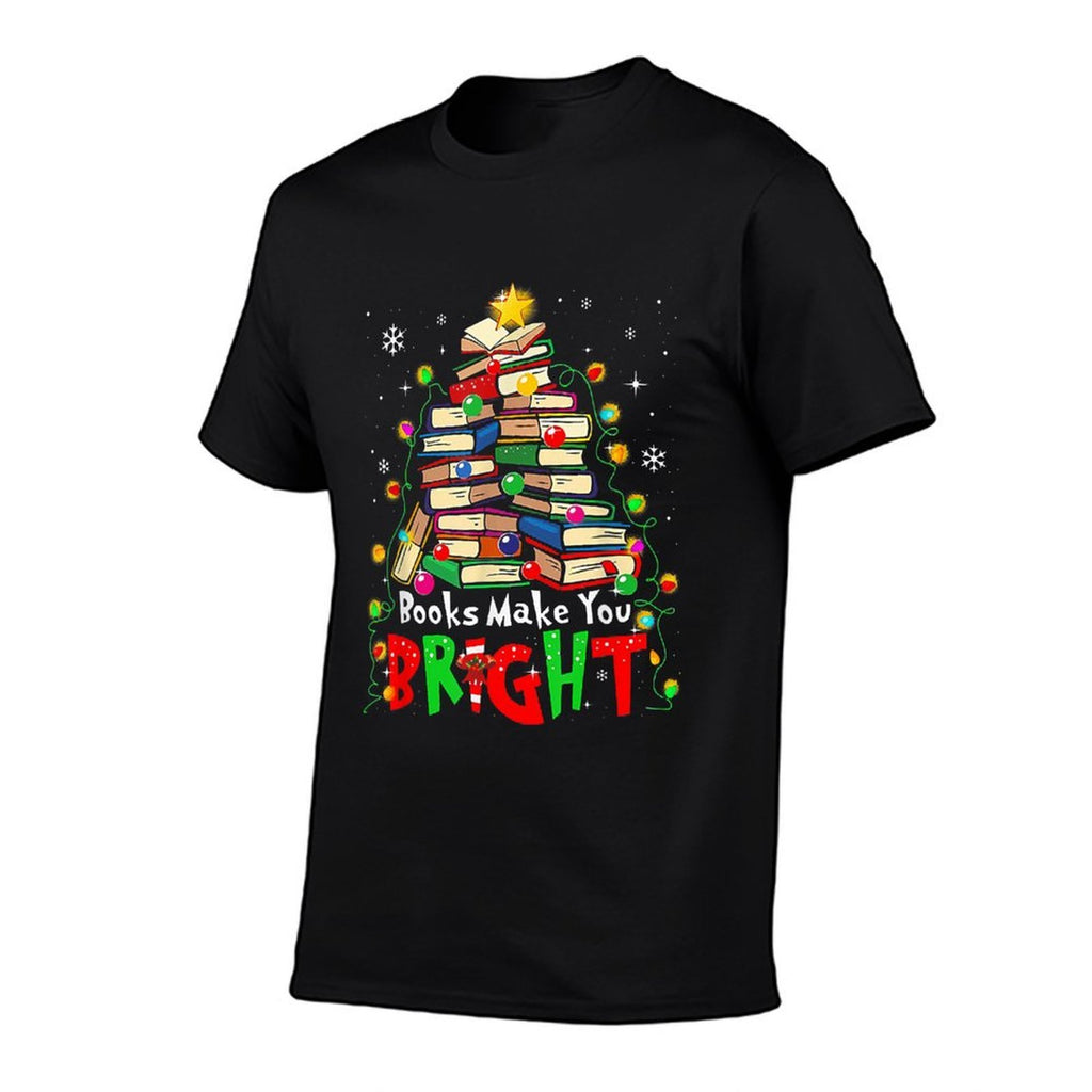 Books Make You Bright Christmas Librarian Book Lover  Eco-friendly Material T-Shirt