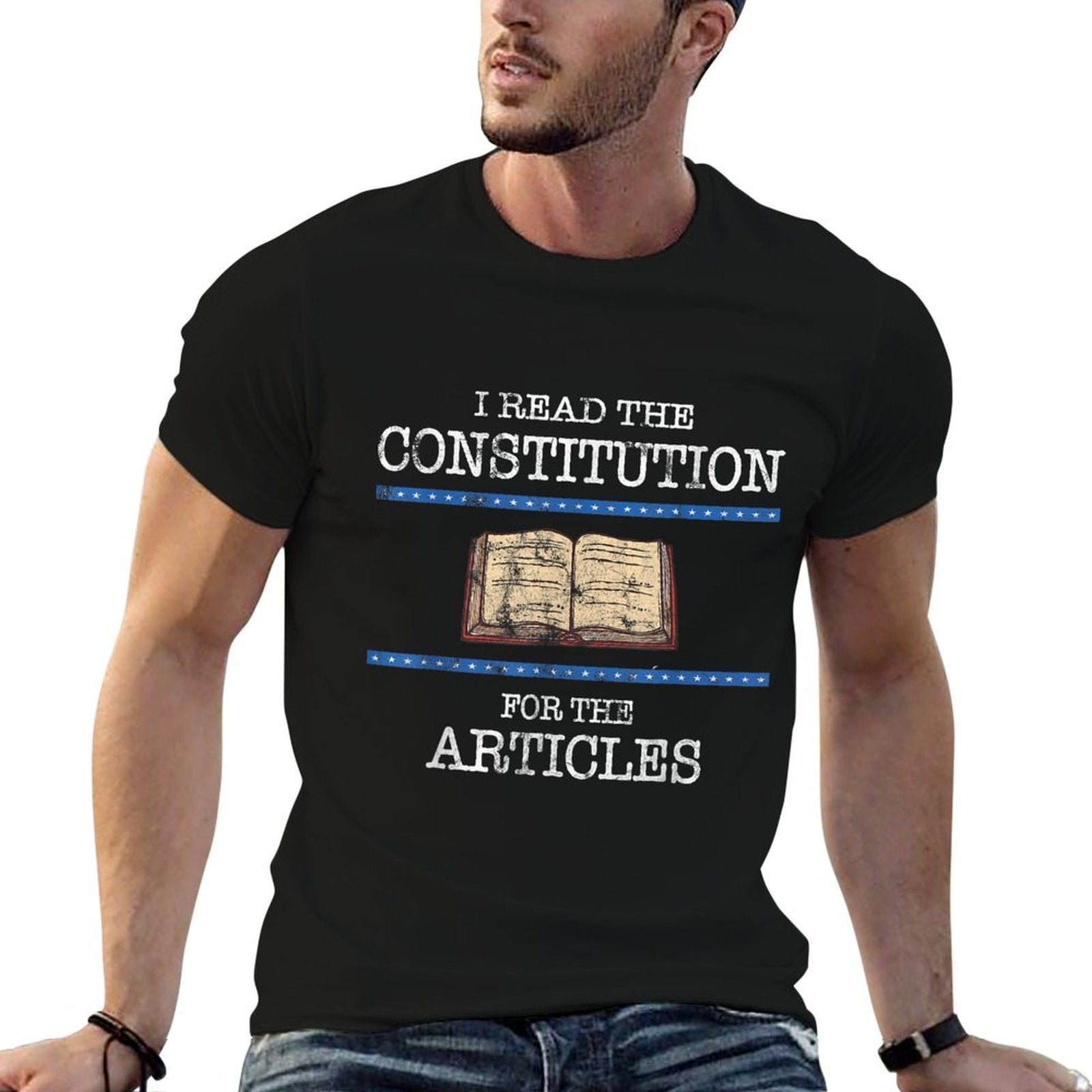 History Teachers Read The Constitution Distressed Funny  Wrinkle-resistant T-Shirt