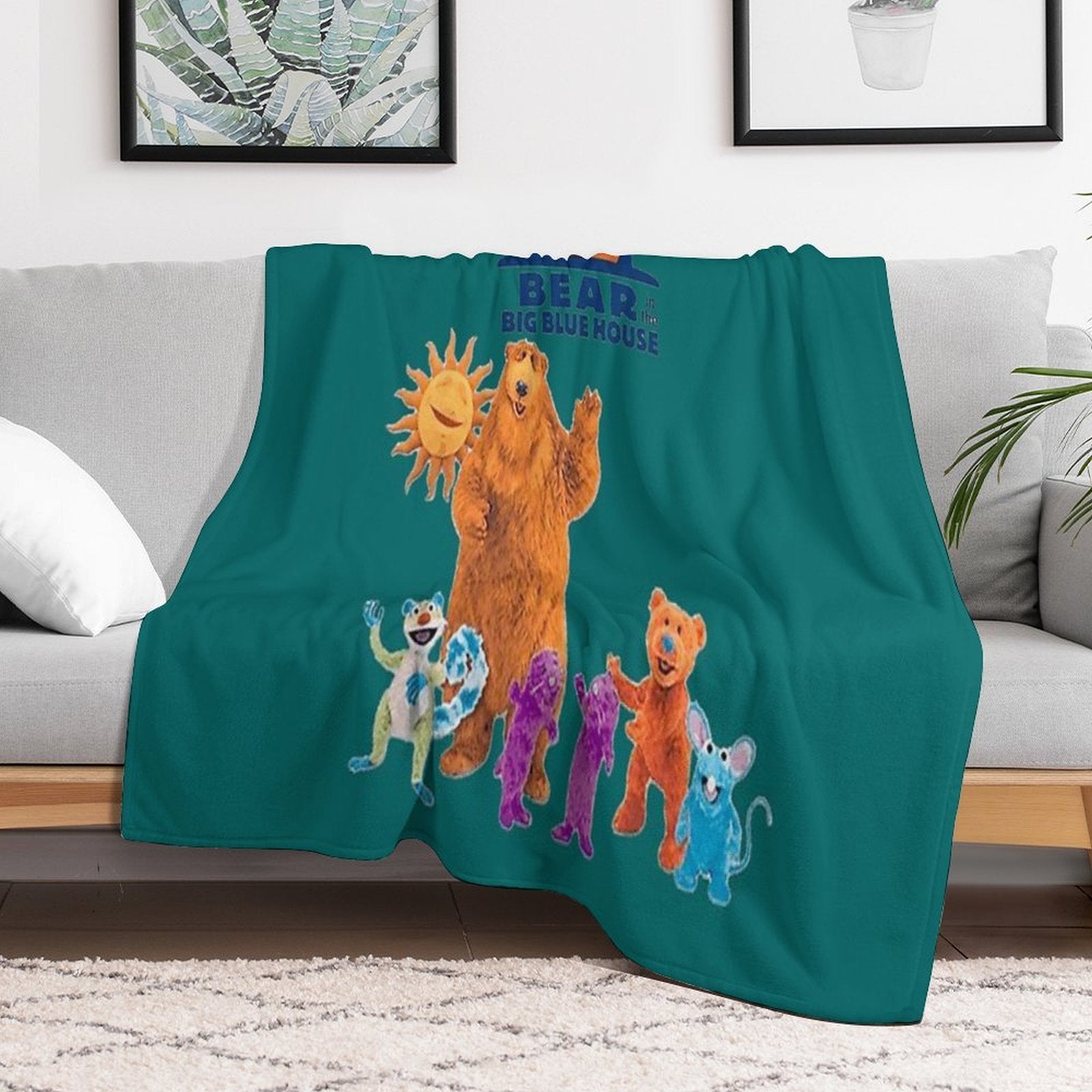 Family Bear in The Big Blue House104 Compact Throw Blanket