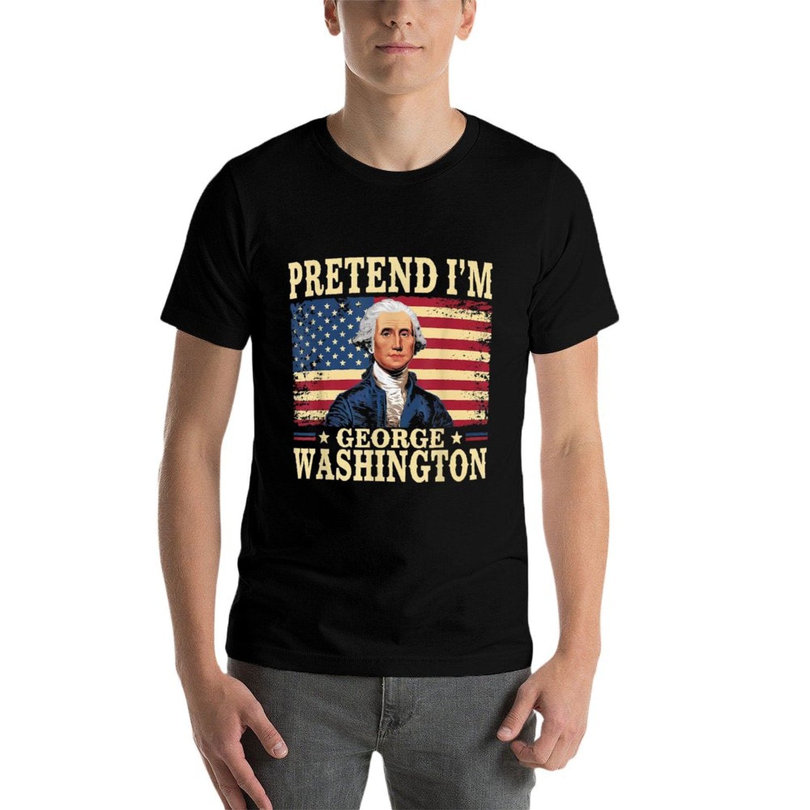 Pretend Im George Washington Vintage Halloween Costume  Breathable T-Shirt
