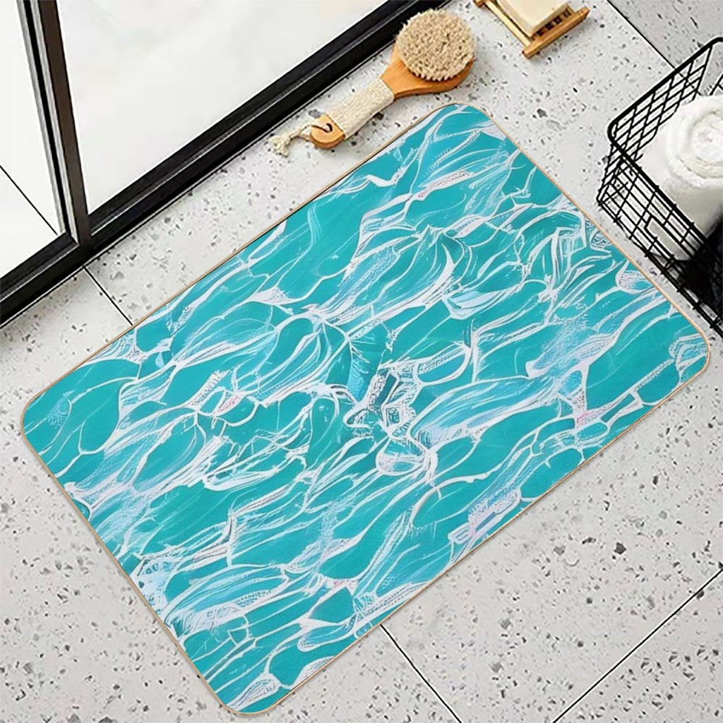 Abstract Water  Repositionable Bath Mat