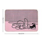 Unravel (Black Cat on Pink)  Eco-Friendly Bath Mat