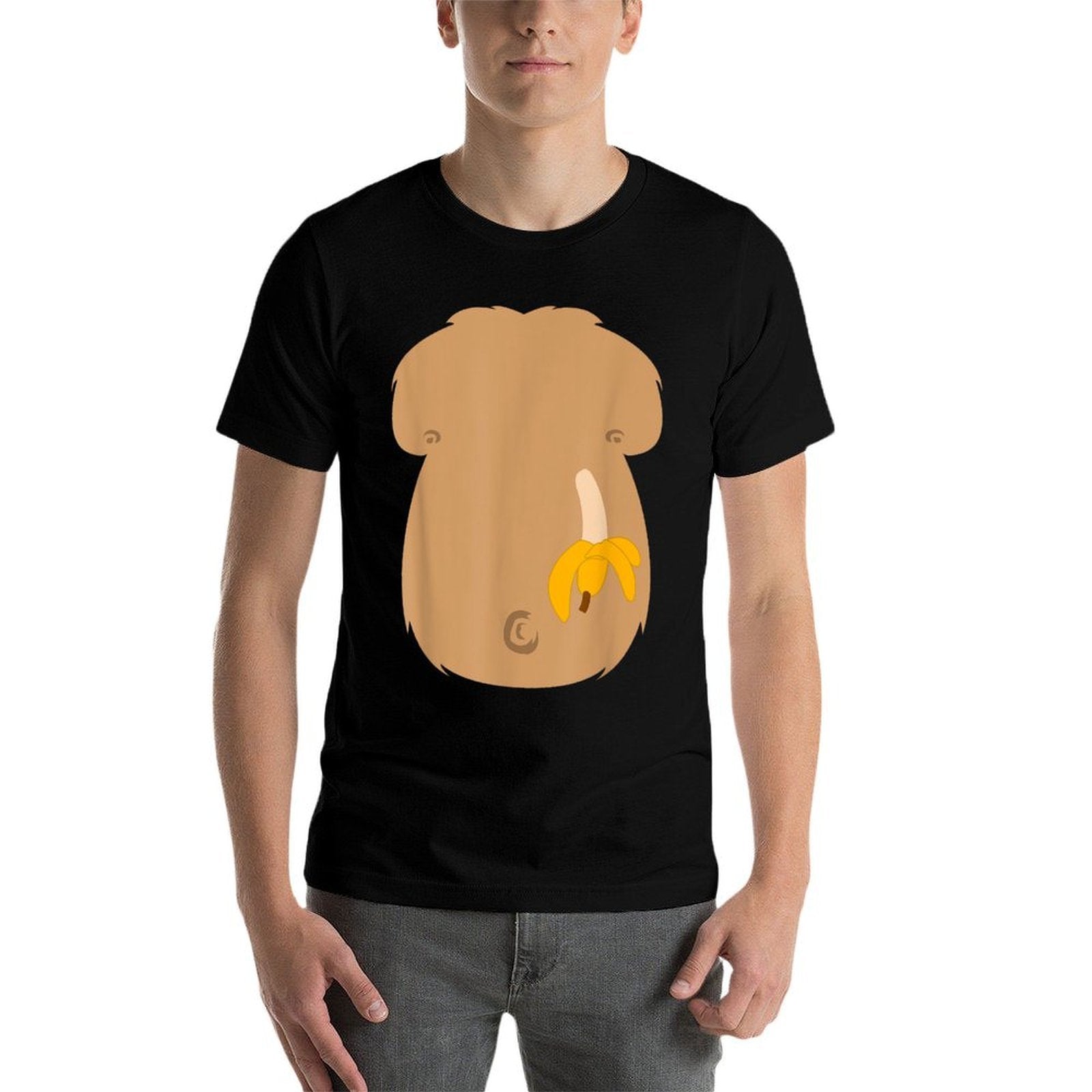 Halloween Gorilla Monkey Chest Lazy DIY Costume Funny  Soft T-Shirt