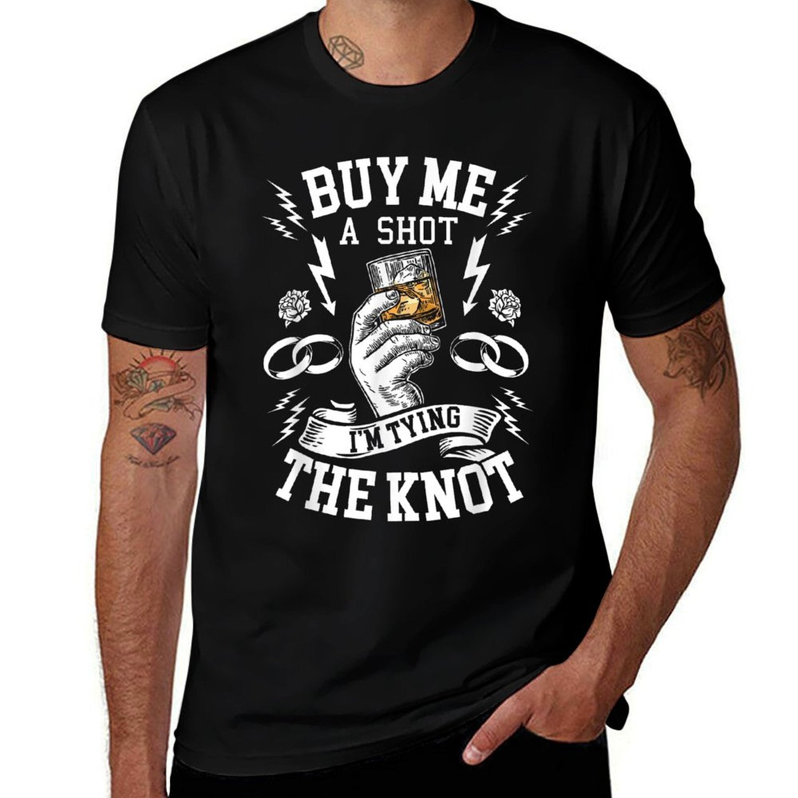 Groom Groomsmen Bachelor Party Funny Shot Drinkings  Wrinkle-resistant T-Shirt