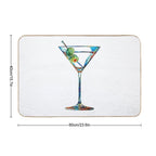Happy Hour Martini Glass Art - Cheers - Sharon Cummings  Absorbent Bath Mat