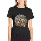 New York City NYC Iconic Skyline Big Apple Gift Souvenir  Polyester Blend T-Shirt