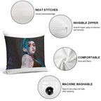 Jinx - Arcane Soft Hidden Zipper Throw Pillow
