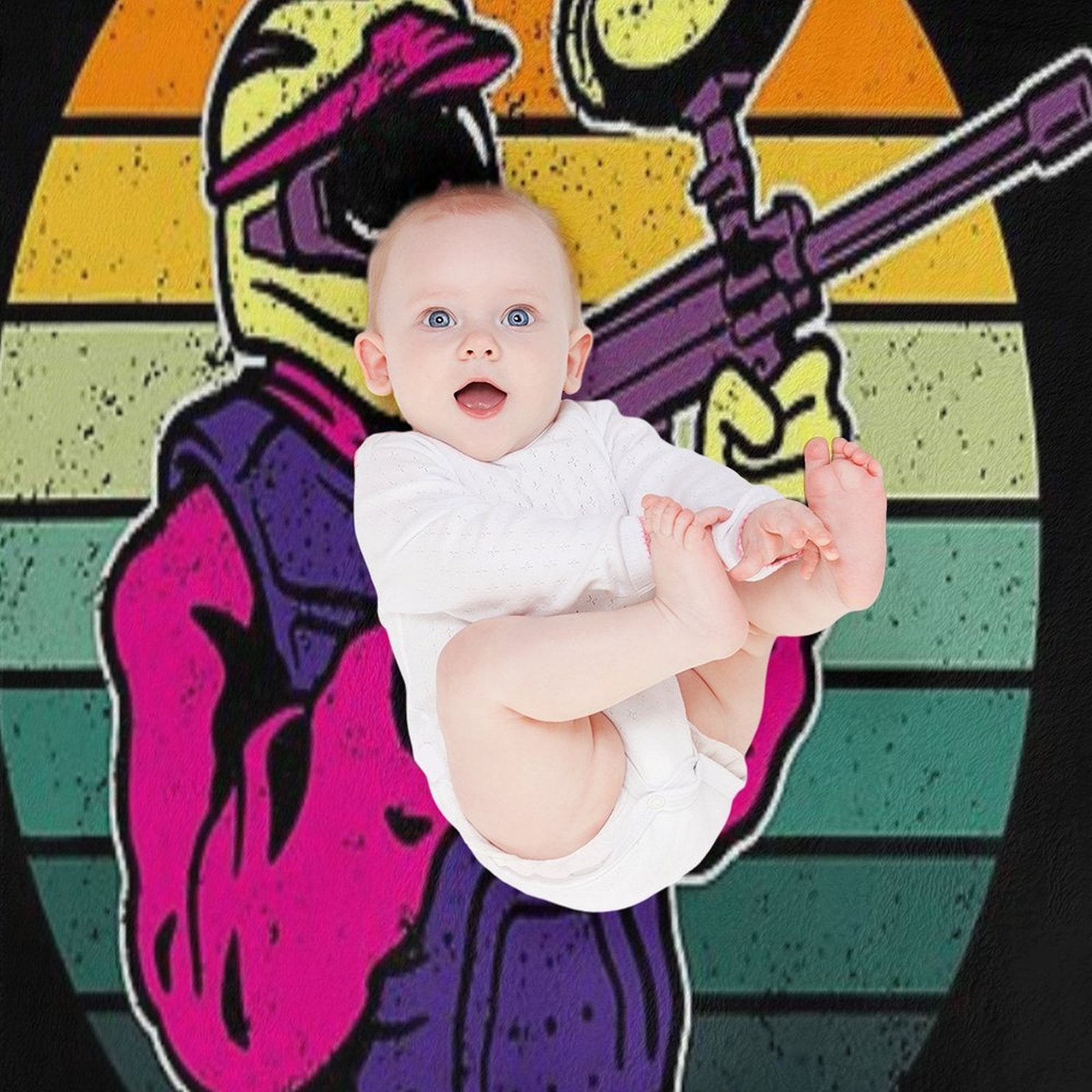 Paintball Vintage Retro Paintball Lover Compact Throw Blanket