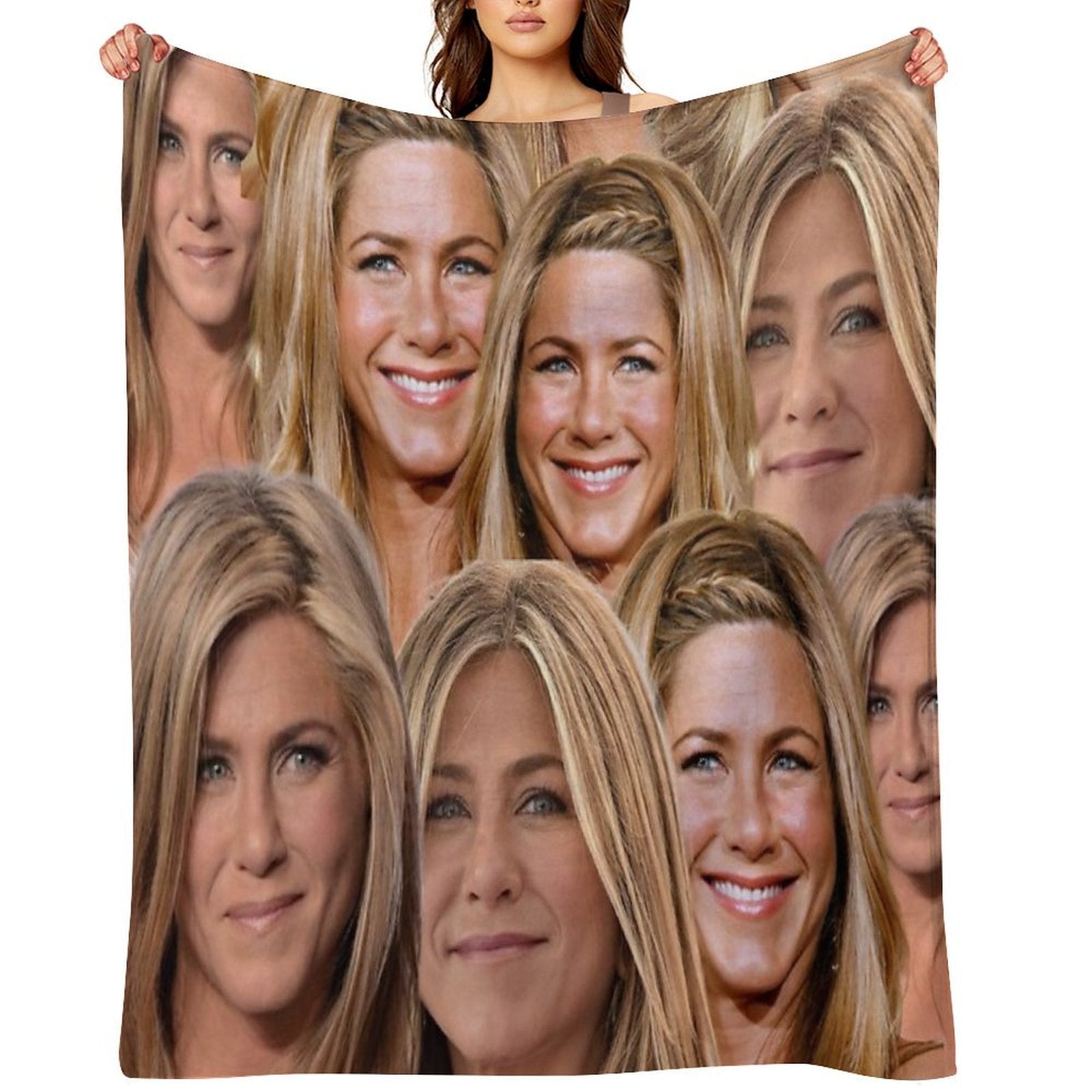Jennifer Aniston Collage Machine-washable Throw Blanket