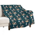 W Is for Wetland Bird, Wetland Bird  Zookeeper & Wildlife Art Design Eco-conscious Throw Blanket